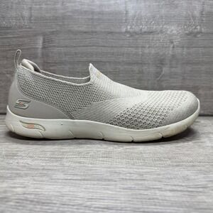 Skechers Arch Fit Slip-On Sneakers Womens 8.5 Taupe Beige Stretch Fit Walking